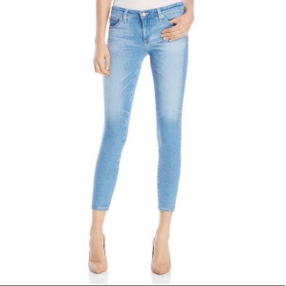 Adriano Goldschmied light wash super skinny jeans.